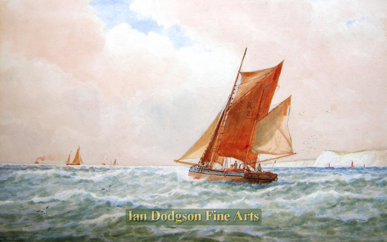 George Stanfield Walters - Off Dover Watercolour with bodycolour (c1890)