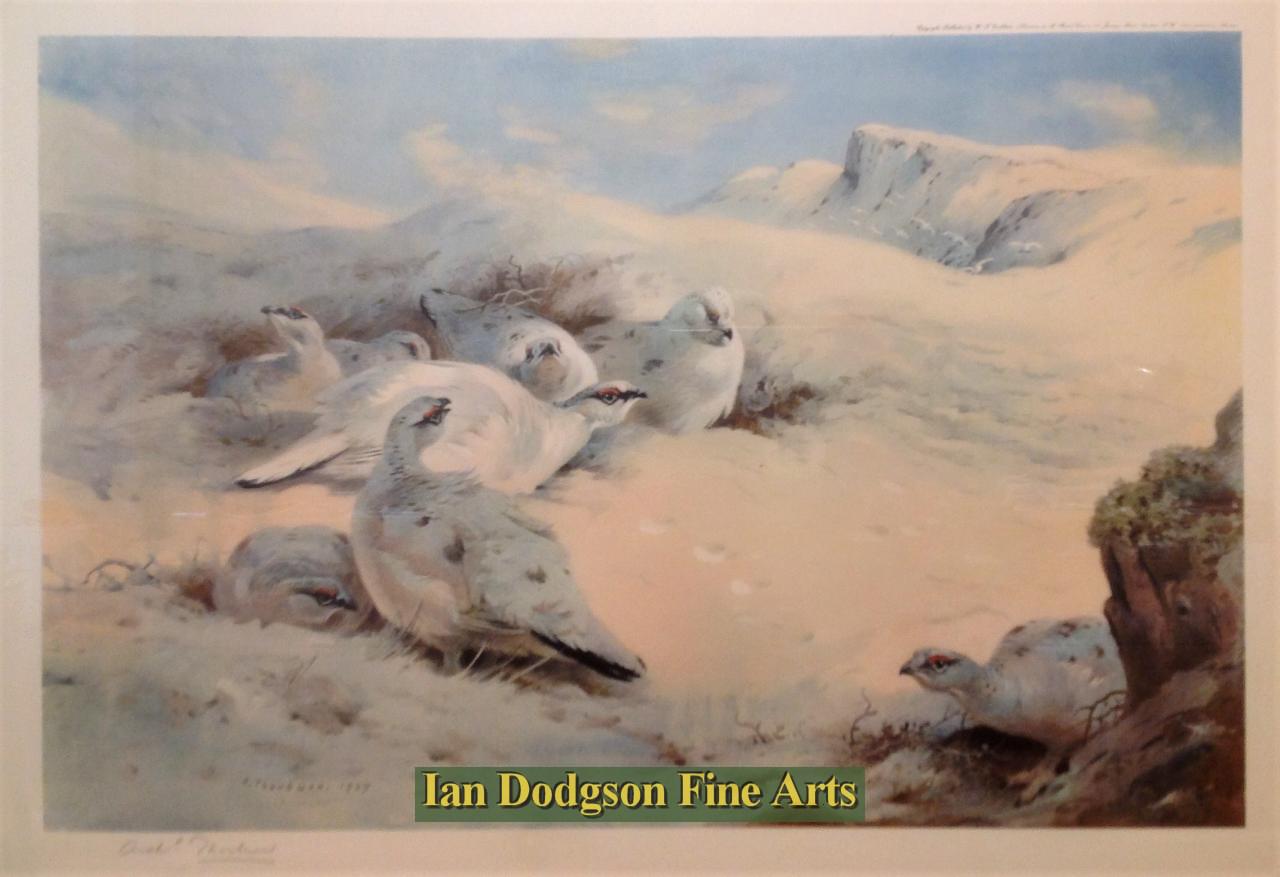 Archibald Thorburn - Ptarmigan in winter Signed Print (1927)