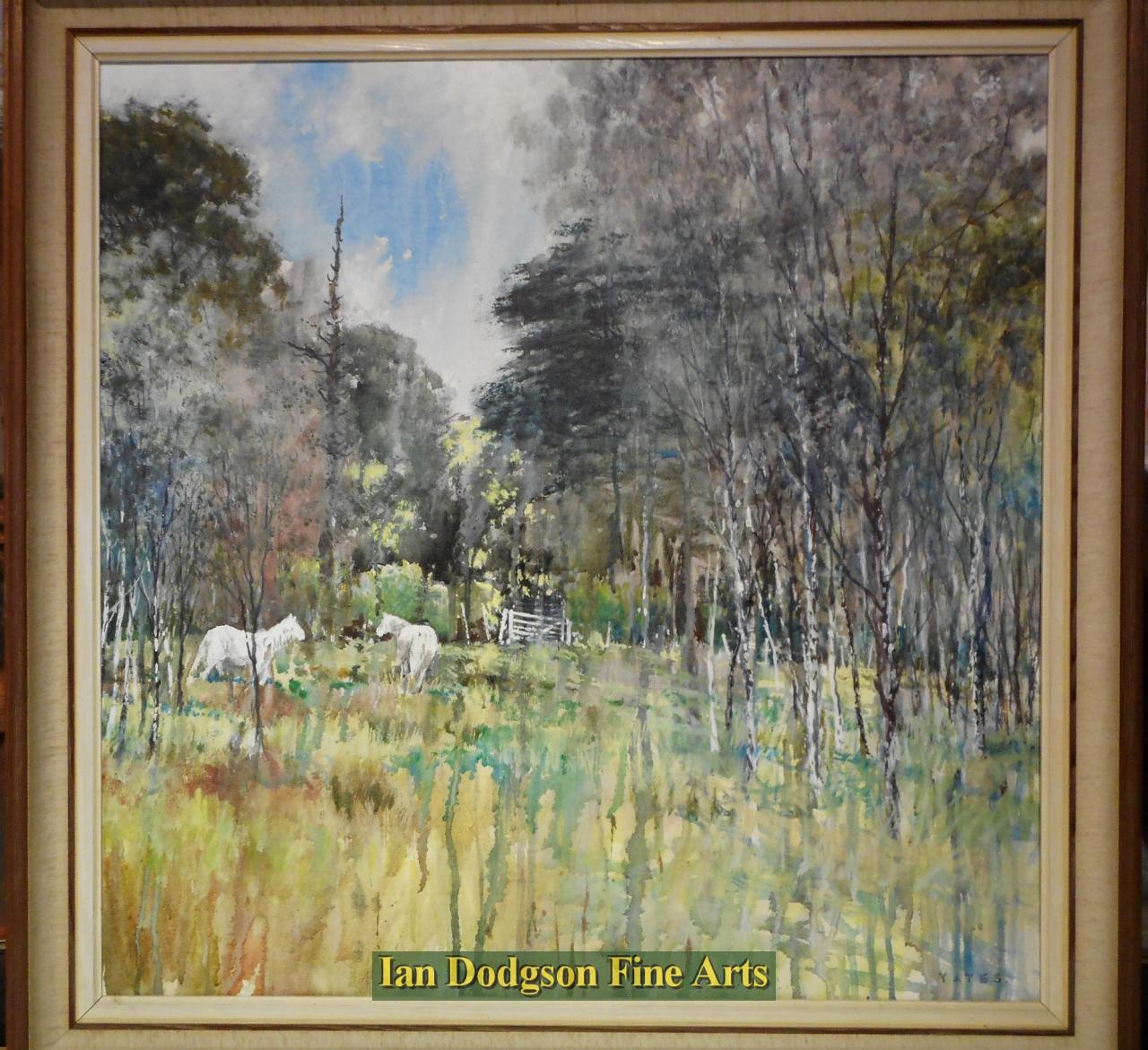 Jeremy Yates - White Horses, Parc Meurig Acrylic on canvas (undated)