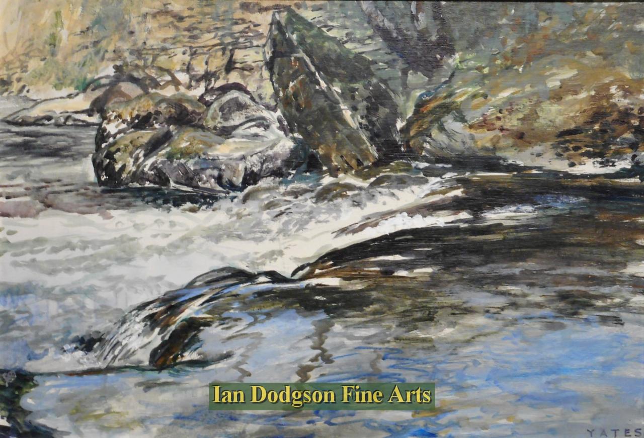 Jeremy Yates - Water over Rock  No2, Ogwen Acrylic on board (2018)
