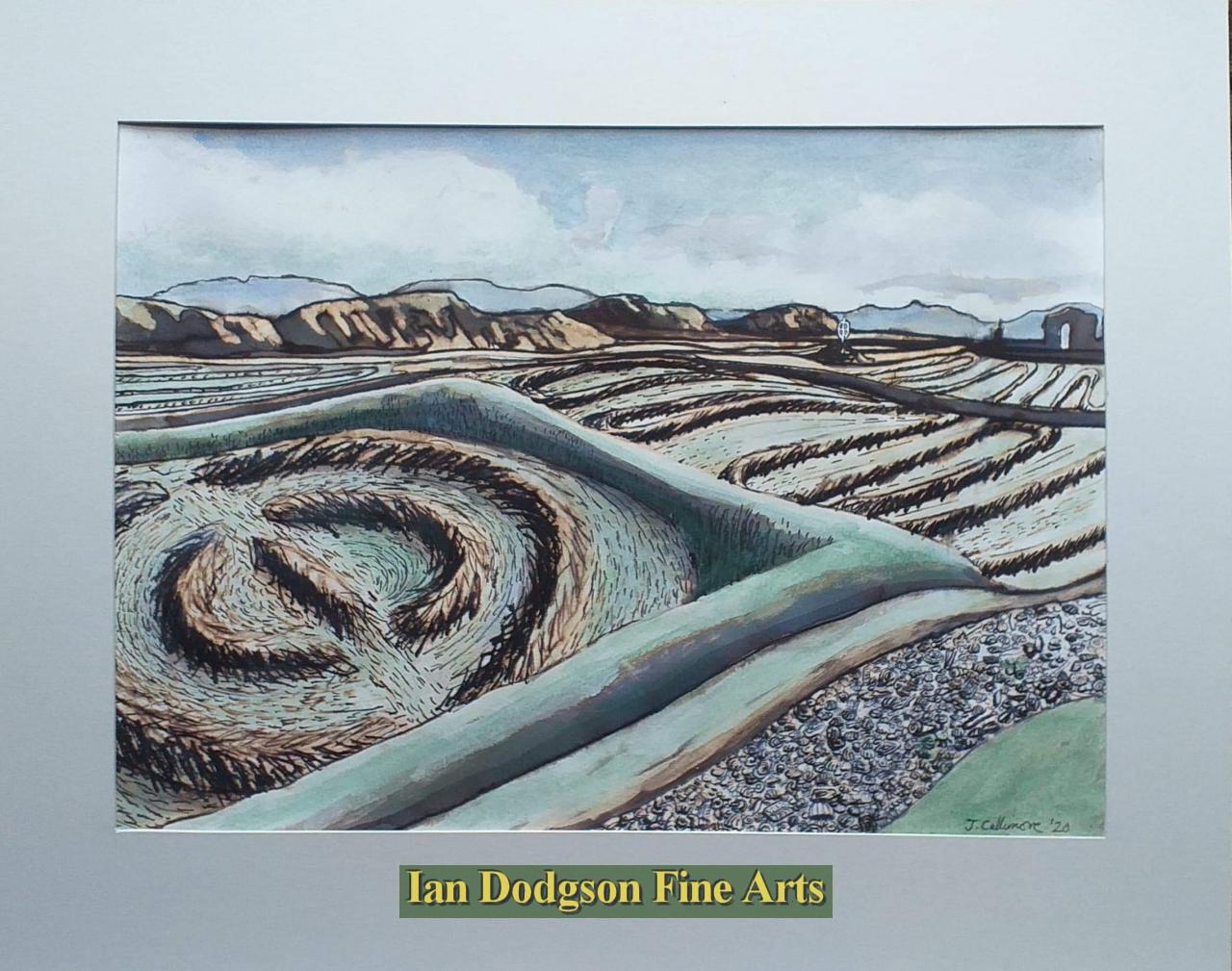 Jeremy Cullimore - Hayfield on Llanddwyn Ink on paper (2020)
