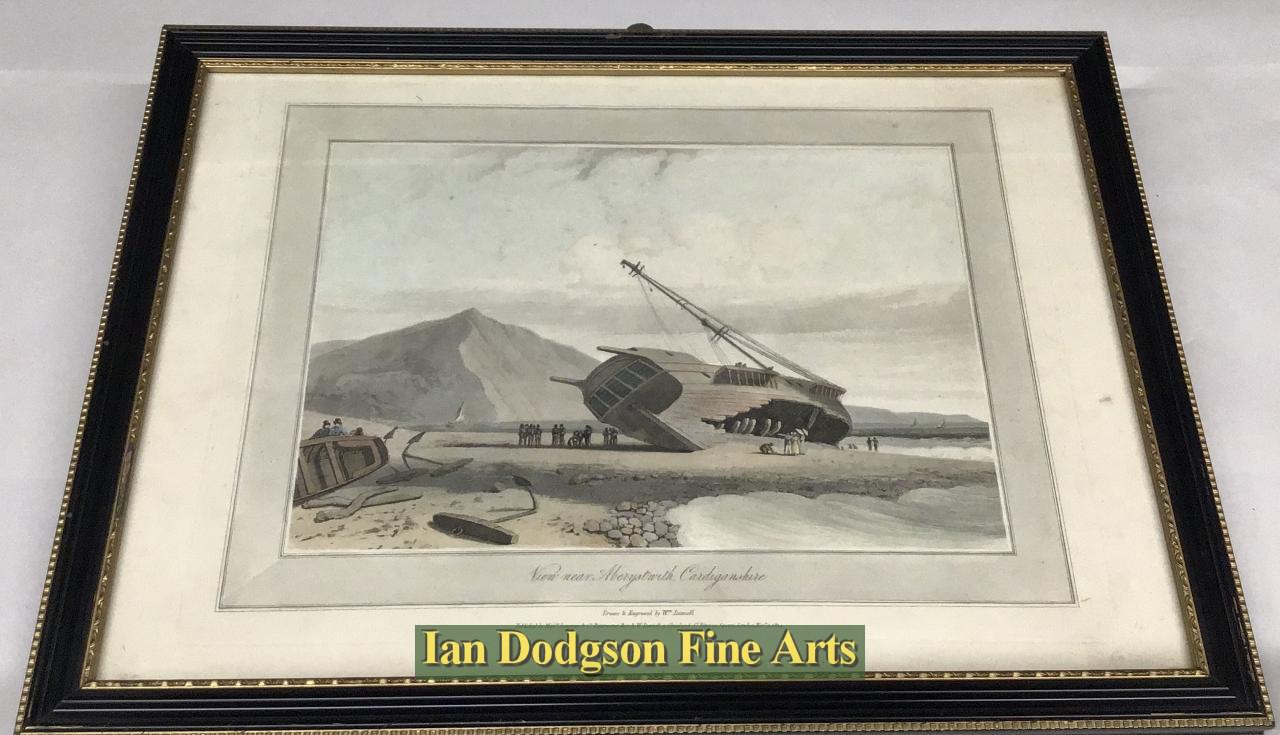 William Daniell - View near Aberystwyth, Cardiganshire Aquatint (1815)