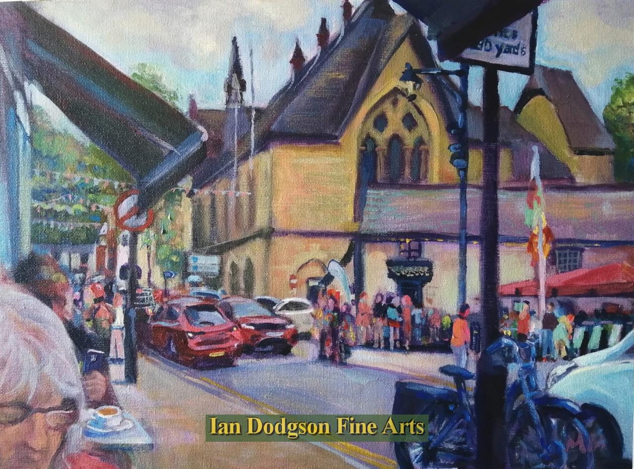 Martin Morley - Coffee in Llangollen Acrylic on canvas (2024)