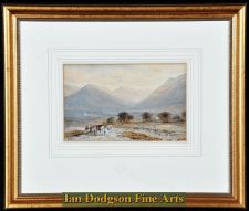 Evening Glow, Men with horse and cart by Edward Tucker snr