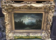 'Attr. John Berney Crome - Moonlight scene