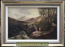 'Thomas Morris Ash - Fishing on the Ogwen, Nant  Ffrancon N W