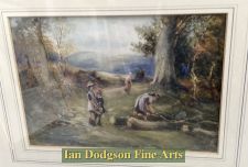 Children collecting firewood by William Manners